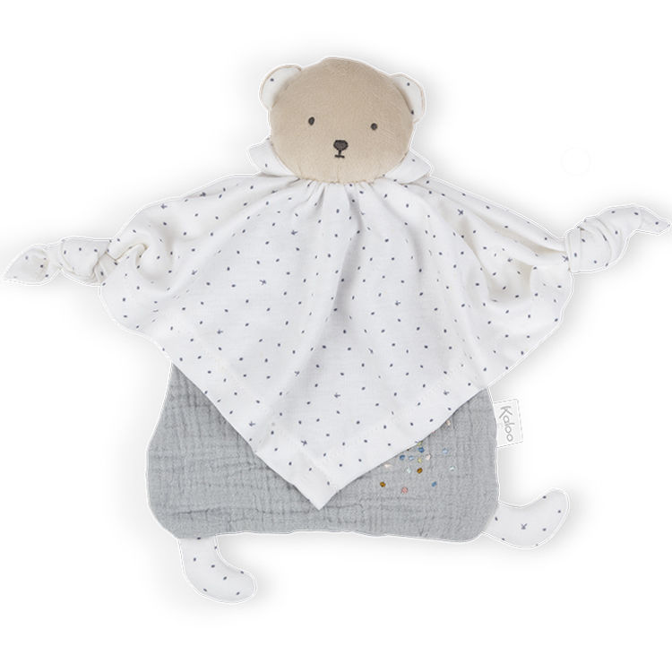  - petits pas - ours coton bio gris 25 cm 